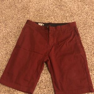 Mens Maroon Volcom Size 33 Shorts